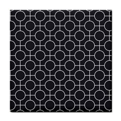 Geometric Pattern Design White Tile Coaster