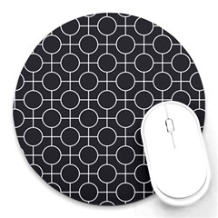 Geometric Pattern Design White Round Mousepad