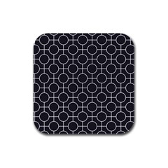 Geometric Pattern Design White Rubber Square Coaster (4 Pack)