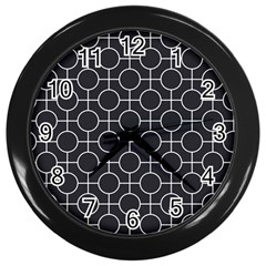 Geometric Pattern Design White Wall Clock (black)