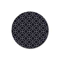 Geometric Pattern Design White Rubber Coaster (round)