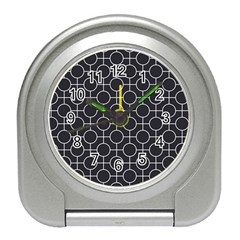 Geometric Pattern Design White Travel Alarm Clock by Maspions