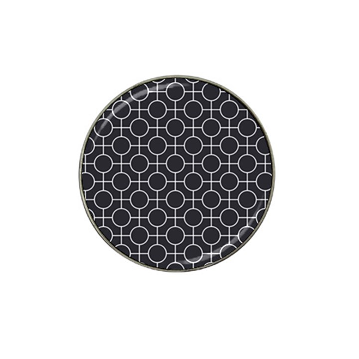 Geometric Pattern Design White Hat Clip Ball Marker