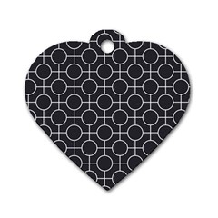 Geometric Pattern Design White Dog Tag Heart (one Side)