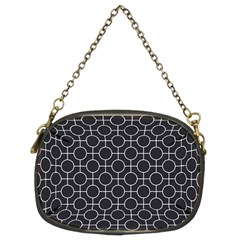 Geometric Pattern Design White Chain Purse (two Sides)