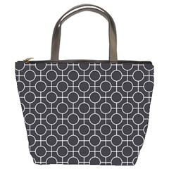 Geometric Pattern Design White Bucket Bag