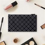 Geometric Pattern Design White Cosmetic Bag (Small) Back