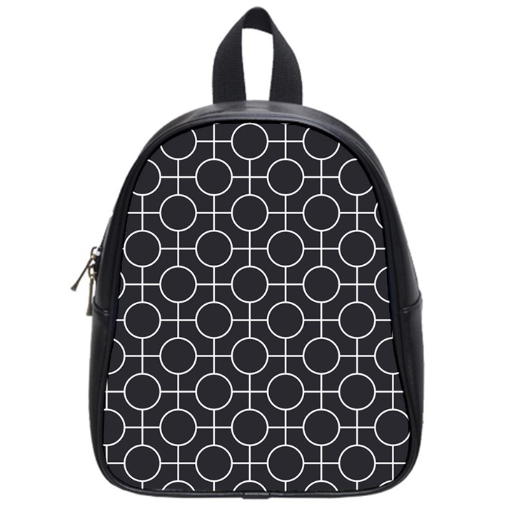 Geometric Pattern Design White School Bag (Small)