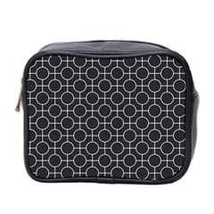 Geometric Pattern Design White Mini Toiletries Bag (two Sides)