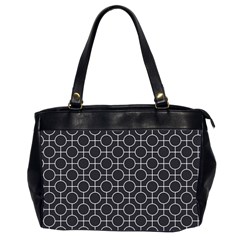 Geometric Pattern Design White Oversize Office Handbag (2 Sides)