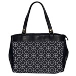 Geometric Pattern Design White Oversize Office Handbag (2 Sides) Front