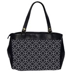 Geometric Pattern Design White Oversize Office Handbag (2 Sides) Back