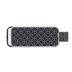 Geometric Pattern Design White Portable Usb Flash (two Sides)