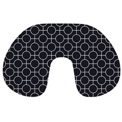 Geometric Pattern Design White Travel Neck Pillow