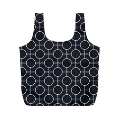 Geometric Pattern Design White Full Print Recycle Bag (m)