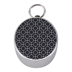 Geometric Pattern Design White Mini Silver Compasses