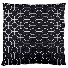 Geometric Pattern Design White Standard Premium Plush Fleece Cushion Case (one Side)