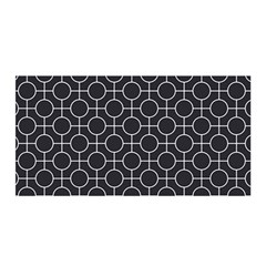 Geometric Pattern Design White Satin Wrap 35  X 70 