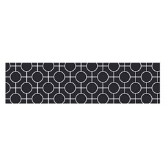 Geometric Pattern Design White Oblong Satin Scarf (16  X 60 )