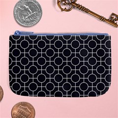 Geometric Pattern Design White Large Coin Purse