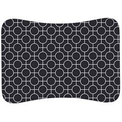 Geometric Pattern Design White Velour Seat Head Rest Cushion