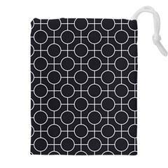 Geometric Pattern Design White Drawstring Pouch (4xl)