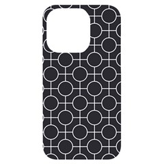 Geometric Pattern Design White Iphone 14 Pro Black Uv Print Case