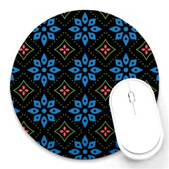 Flowers Pattern Floral Seamless Round Mousepad