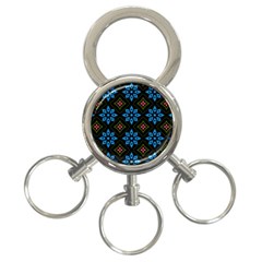 Flowers Pattern Floral Seamless 3-ring Key Chain