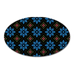 Flowers Pattern Floral Seamless Oval Magnet by Maspions