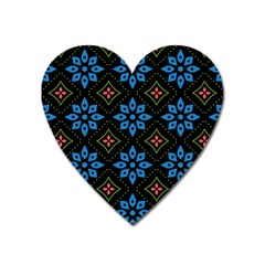 Flowers Pattern Floral Seamless Heart Magnet