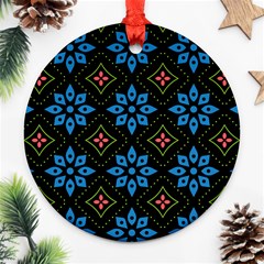 Flowers Pattern Floral Seamless Round Ornament (two Sides)