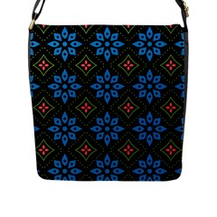 Flowers Pattern Floral Seamless Flap Closure Messenger Bag (l)