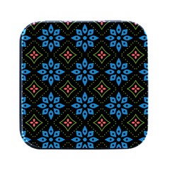 Flowers Pattern Floral Seamless Square Metal Box (black) by Maspions