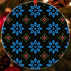 Flowers Pattern Floral Seamless Uv Print Acrylic Ornament Round