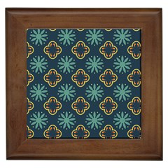 Flowers Pattern Design Abstract Framed Tile