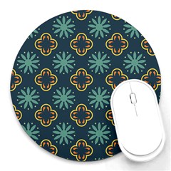 Flowers Pattern Design Abstract Round Mousepad