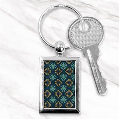 Flowers Pattern Design Abstract Key Chain (rectangle)