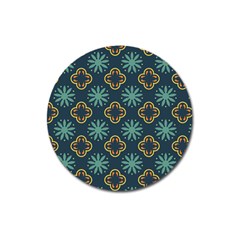 Flowers Pattern Design Abstract Magnet 3  (round)