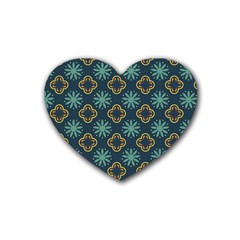 Flowers Pattern Design Abstract Rubber Coaster (heart)