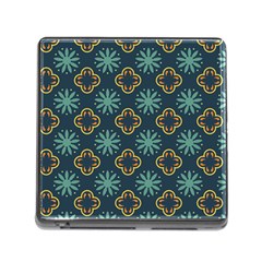 Flowers Pattern Design Abstract Memory Card Reader (square 5 Slot)