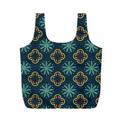 Flowers Pattern Design Abstract Full Print Recycle Bag (m)