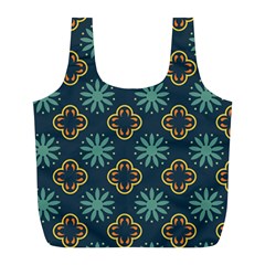 Flowers Pattern Design Abstract Full Print Recycle Bag (l)