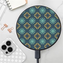 Flowers Pattern Design Abstract Wireless Fast Charger(black)