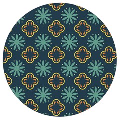 Flowers Pattern Design Abstract Round Trivet