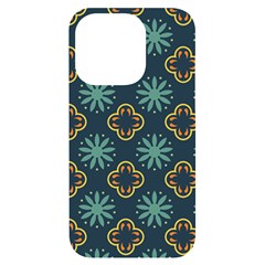 Flowers Pattern Design Abstract Iphone 14 Pro Black Uv Print Case