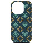 Flowers Pattern Design Abstract iPhone 14 Pro Black UV Print Case Front