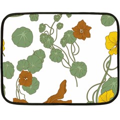 Nasturtium Flowers Plant Leaves Two Sides Fleece Blanket (Mini)