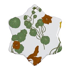 Nasturtium Flowers Plant Leaves Ornament (Snowflake)