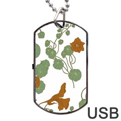 Nasturtium Flowers Plant Leaves Dog Tag USB Flash (Two Sides)